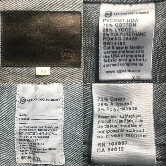 AG Adriano Goldschmied Denim Jacket Dark Blue Jean Crop Stretch Fitted Robyn XS - Picture 16 of 16